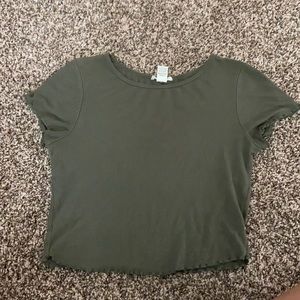 army green crop top